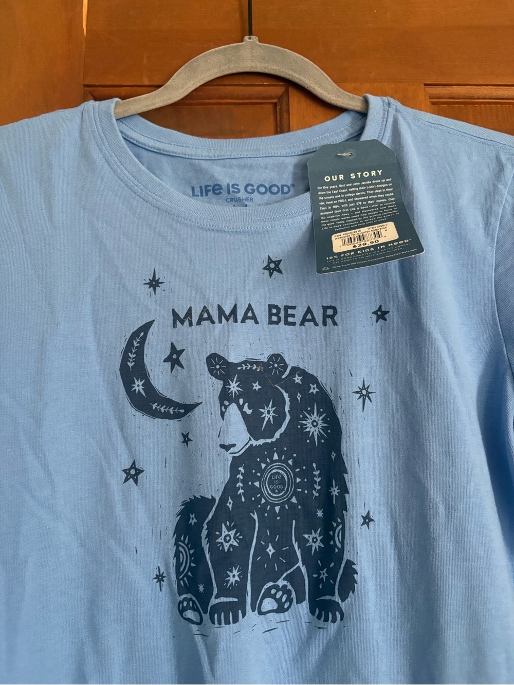 NEW Life Is Good M Medium Mama Bear Graphic Short Sleeve Crusher Crewneck Shirt - Picture 2 of 7